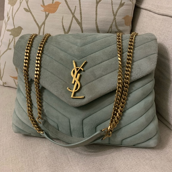 SAINT LAURENT Medium LouLou Quilted Suede Shoulder Bag - Picture 1 of 15